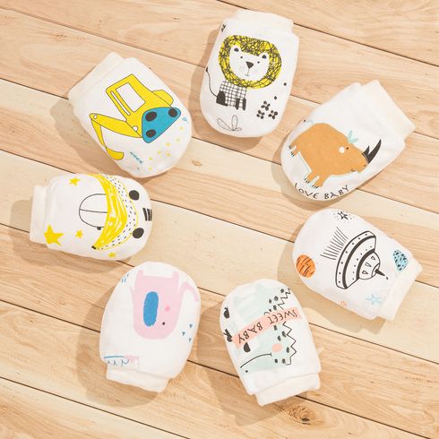 2-pack Baby Cartoon Animal Anti-scratch Gloves