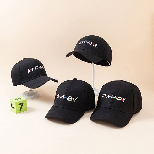 Family Matching Letter Embroidered Adjustable Black Baseball Cap