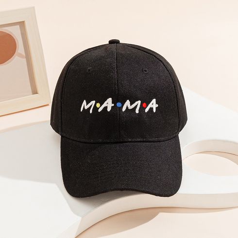 Family Matching Letter Embroidered Adjustable Black Baseball Cap Black big image 5