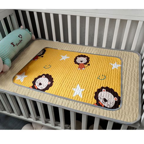 100% Cotton Cartoon Print Portable Diaper Waterproof Foldable Changing Pad Travel Diaper Change Mat 54*70cm/21.3*27.6 inch (Dinosaur Direction Random)