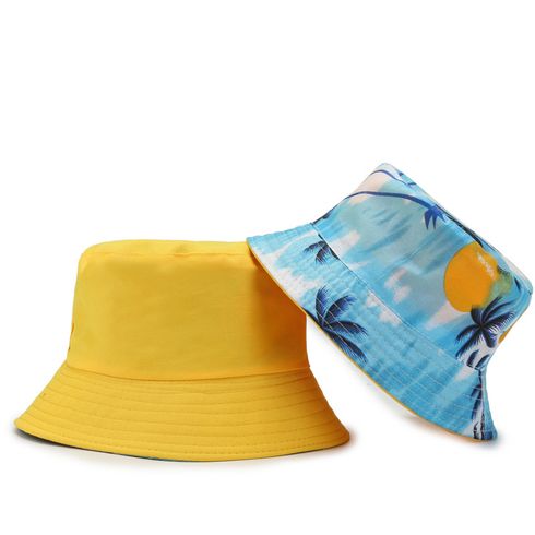 Double Sided Bucket Hat for Mom and Me Yellow big image 2