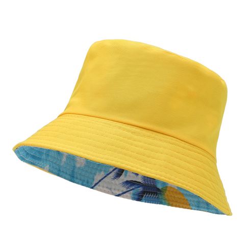 Double Sided Bucket Hat for Mom and Me Yellow big image 4