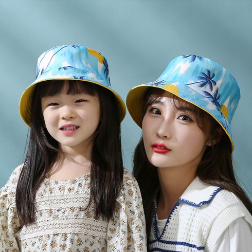 Double Sided Bucket Hat for Mom and Me Yellow big image 3