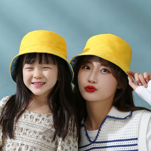 Double Sided Bucket Hat for Mom and Me Yellow big image 1