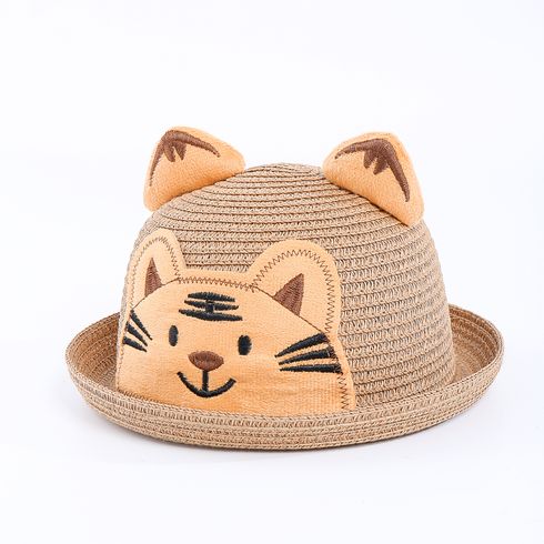 Toddler Tiger Graphic Straw Hat