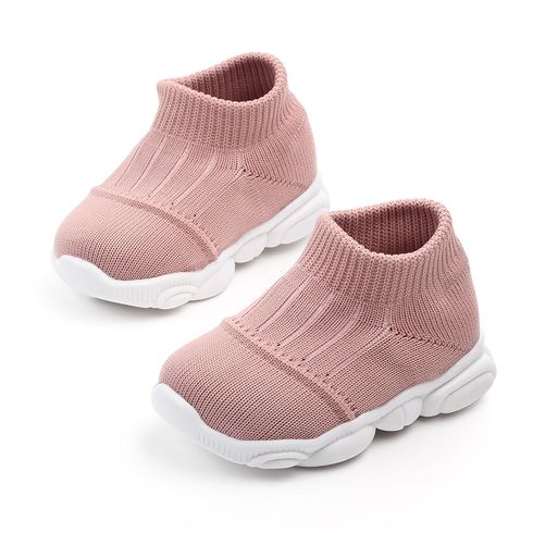Baby / Toddler Fashionable Solid Flyknit Prewalker Athletic Shoes Pink big image 1