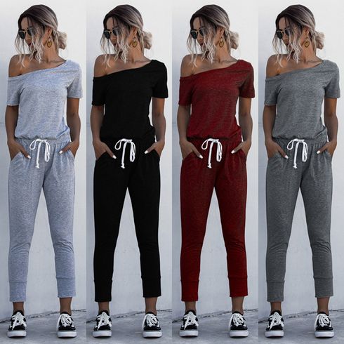Casual Solid Off Shoulder jumpsuit