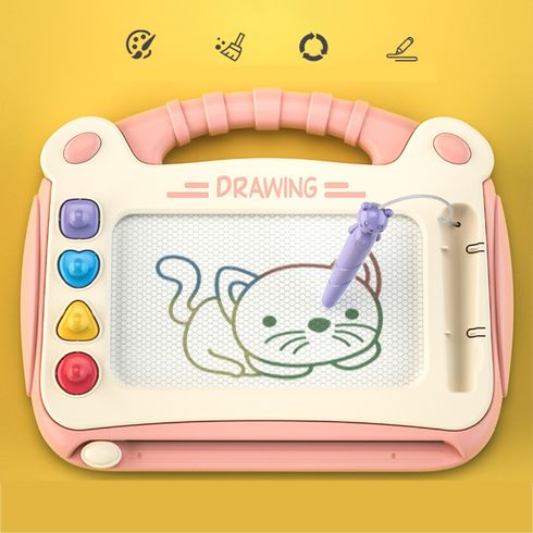 Magnetic Drawing Board Kids Erasable Doodle Board Writing Painting Sketch Pad Educational Learning Toy Pink big image 3