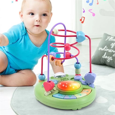 Bead Maze Toys Acoustooptic Toys Maze Circle Around Bead Skill Improvement Toy with Sounds and Drum