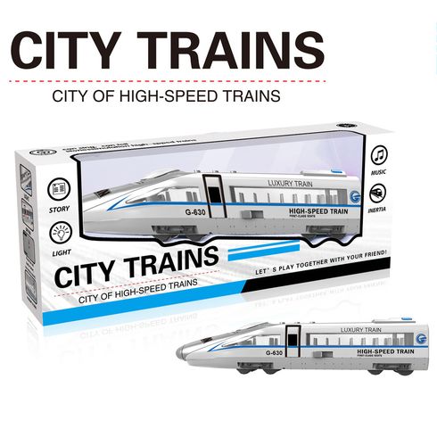Simulation High Speed Electric Railway Train Toys with Sound & Light EMU Model Block Train Toys Color-A big image 1