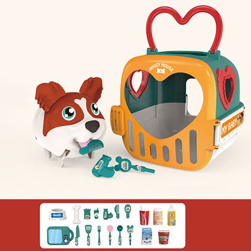 Plastic House Toddlers/Kids Play House Toy Puppy Dog Simulation Animal Boys and Girl(The Colors of Spare Parts are Random, and 4 Puppy Styles are Shipped Randomly) Color-A big image 1