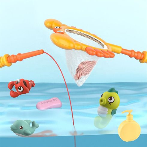螃蟹圖案沐浴玩具釣魚遊戲沐浴時間浴缸玩具