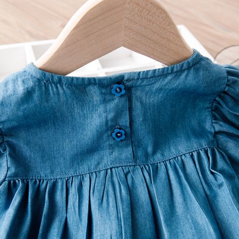 Baby / Toddler Cutie Embroidered Floral Dress Blue big image 6