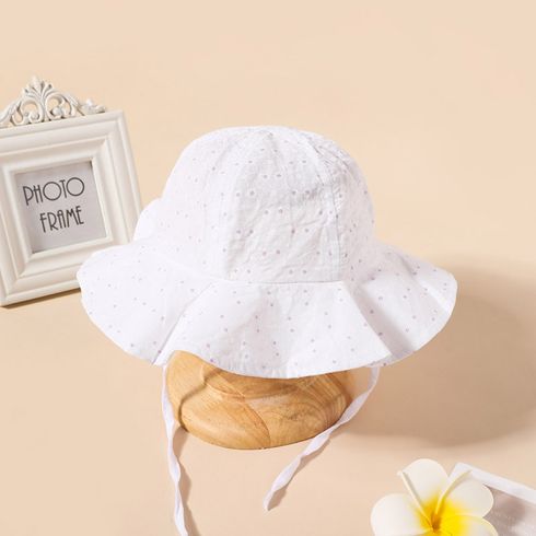 Baby / Toddler Lace Up Ruffled Bucket Hat Bianco big image 4