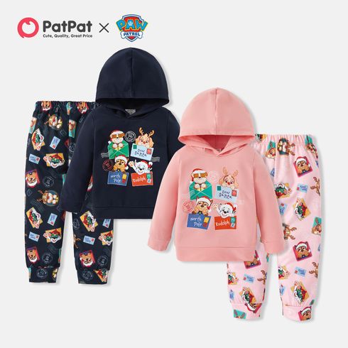 PAW Patrol 2-piece Toddler Boy/Girl Christmas Pups Team Hooded Sweatshirt and Allover Pants Set