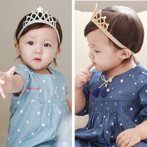 Kids Solid Color Stars Crown Headband Party Crown Headband Ornament