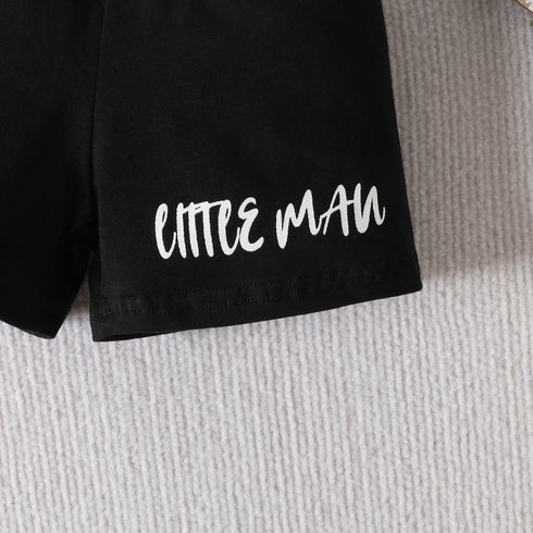 2pcs Baby Boy 95% Cotton Bear & Stripe Print Short-sleeve Tee and Letter Print Shorts Set White big image 8