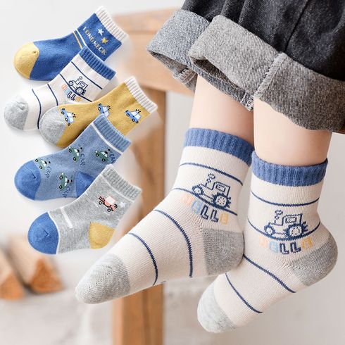 Baby / Kleinkind / Kind 5er-Pack Socken mit Cartoon-Print für Jungen und Mädchen