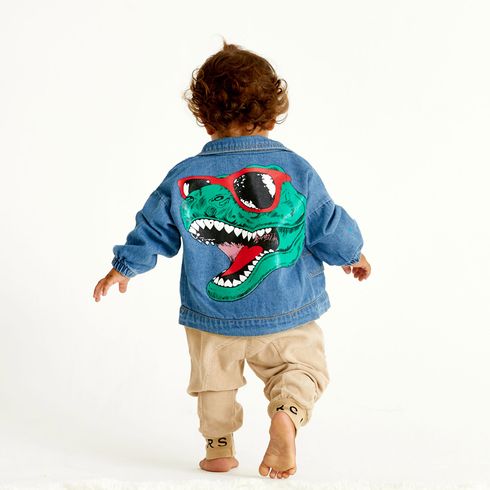 Baby / Toddler Boy Trendy Dinosaur Print Denim Jacket