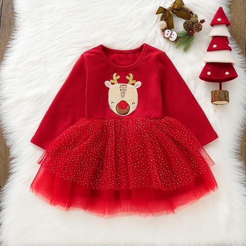 Weihnachten Baby Elch Süß Langärmelig Kleider