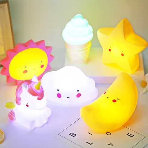 Luminous Toys Give Gifts Festival Lighting Rabbit Unicorn Pentagram Moon Cloud Dinosaur Shape LED Lamp Night Light Bedroom Decor