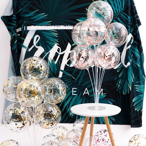 festa di compleanno e decorazione di nozze splicing tavolo trasparente supporto galleggiante espositore per palloncini palo per palloncini Bianco big image 2