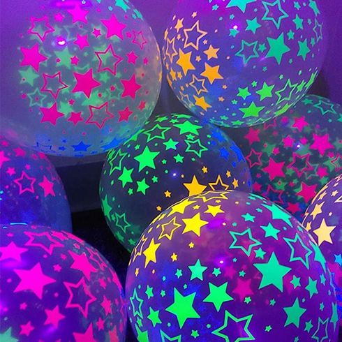 10-pack Colorful Flashing Luminous Balloon Lights for Wedding Birthday Party Decorations (Glow Under Violet Light)