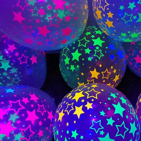 10-pack Colorful Flashing Luminous Balloon Lights for Wedding Birthday Party Decorations (Glow Under Violet Light) Red big image 3
