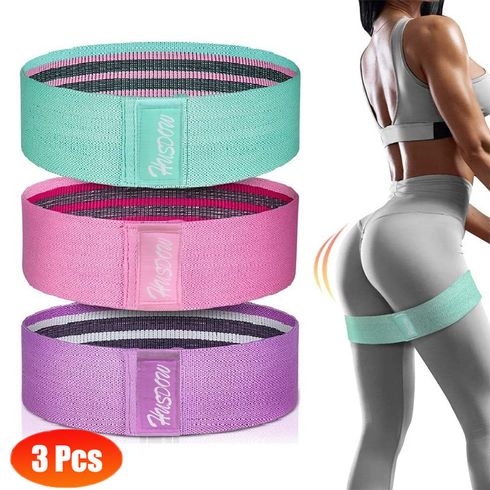 3-pack Resistance Band Set Non Slip Cloth Exercise Bands to Workout Glutes Thighs Legs Butt for Gym Home Fitness Yoga Pilates