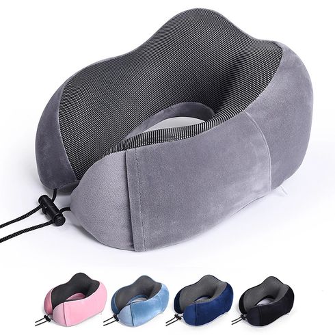 Travel Pillow Memory Foam Neck Pillow with Storage Bag for Airplane Car Travel Accessories