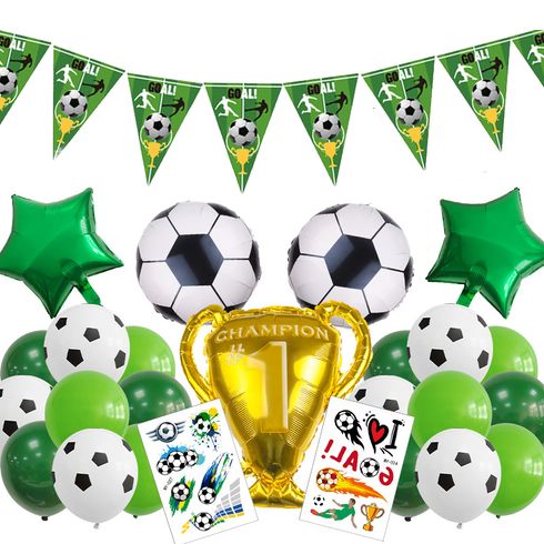 26Pcs Soccer Party Balloons Supplies Set Championship Trophy Balloon & Soccer Balloons Theme Party Decorations