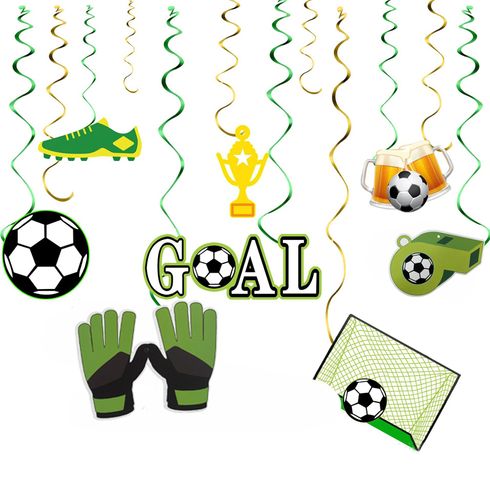 20pcs Soccer Football Theme Hanging Swirl Spiral Pendant Decorations Set Football Soccer Party Supplies