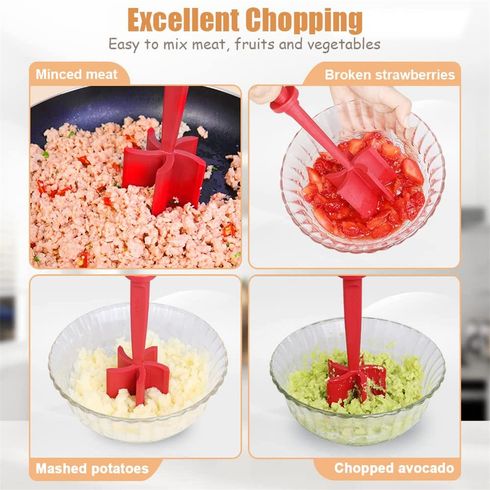 Meat Choppers Meat Scrapers Kitchen Tools Red big image 4