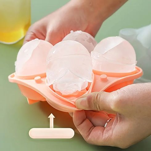 4 Giant Cute Flower Shape Ice 3D Rose Ice Molds with Large Ice Cube Trays Color-A big image 7