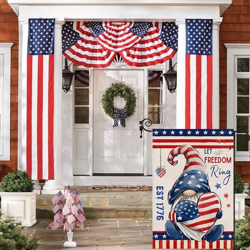 4th of July American Bunting Flag Stars and Stripes Flag Banner for Independence Day Decorations Color-A big image 5