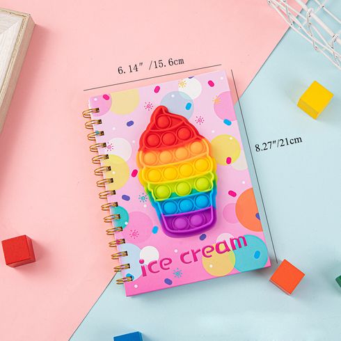 Cute Kawaii Cartoon Adhesive Backed Decompress Notepad Office Supplies School Stationery Pink big image 1