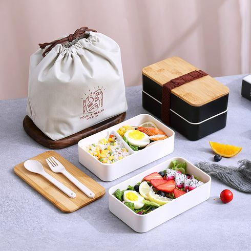3pcs Scatola per pranzo Bento a doppio strato per bambini adulti, 1200 ML, scatola bento giapponese, scatola per pranzo impilabile per la preparazione dei pasti