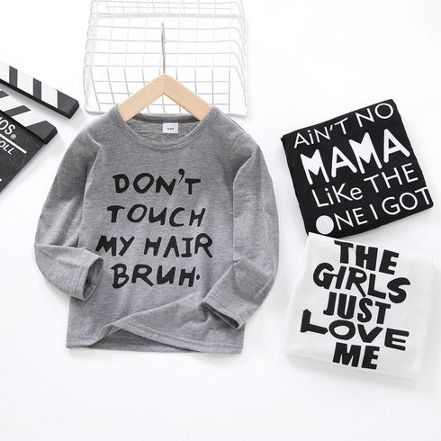 Toddler Boy Casual Letter Print Long-sleeve Tee