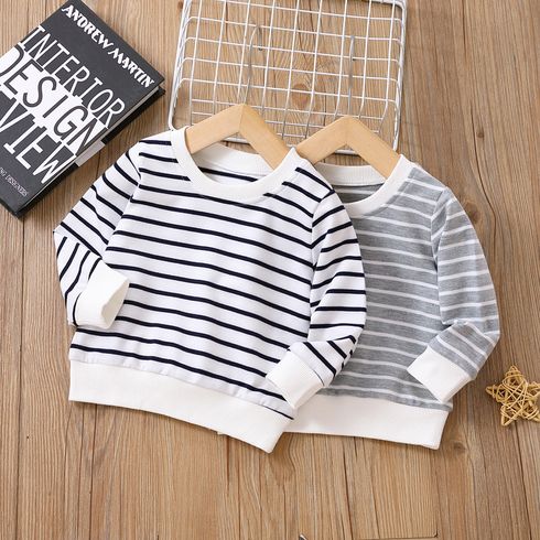 Baby Boy/Girl Long-sleeve Striped Pullover Sweatshirt