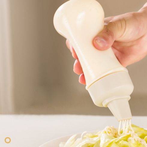 5-hole Sauce Squeeze Bottle Porous Plastic Condiment Container Squeeze Bottles for Ketchup Jam Salad Dressings BBQ Sauce Beige big image 2