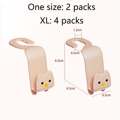 2pcs/4pcs Car Seat Headrest Hook Multifunctional Cute Cartoon Car Seat Storage Organizer for Tablet Tote Bag Kettle Car Seat Assecories Pink big image 4