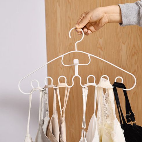 3-pack Wave Hangers Non-Slip Plastic Multifunction Hanging Drying Rack for Ties Scarfs Clothes Bags White big image 1