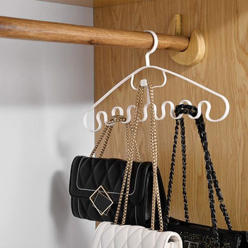 3-pack Wave Hangers Non-Slip Plastic Multifunction Hanging Drying Rack for Ties Scarfs Clothes Bags White big image 2