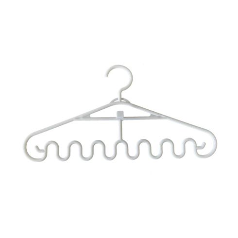 3-pack Wave Hangers Non-Slip Plastic Multifunction Hanging Drying Rack for Ties Scarfs Clothes Bags White big image 5