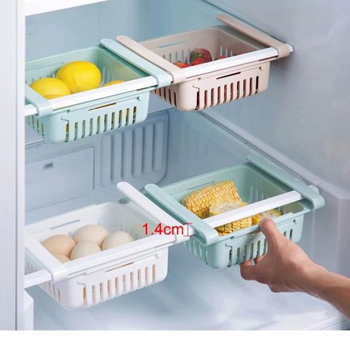 Retractable Fridge Drawer Organizer Pull-out Refrigerator Drawer Organizer Bins Fridge Accessories White big image 3