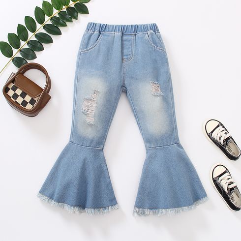 Toddler Girl Trendy Ripped Denim Flared Jeans