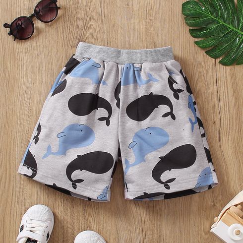 Toddler Boy Playful Whale Print Shorts