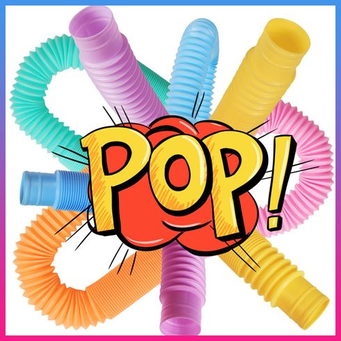 12-pack Pop Tubes Sensory Toys Fine Motor Skills & Learning Fidget Toys for Toddlers Kids Adults