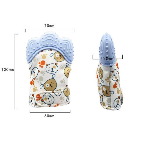 Baby Food-grade Silicone Teething Mitten Stimulating Teether Toy Soothing Teething Relief Massager Pink big image 4