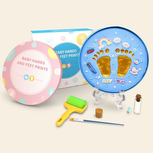 Kit de fabricantes de impressões digitais e pegadas de bebê lembrança para recém-nascidos, meninos, meninas, presentes de chá de bebê, registro de bebê, decoração de berçário